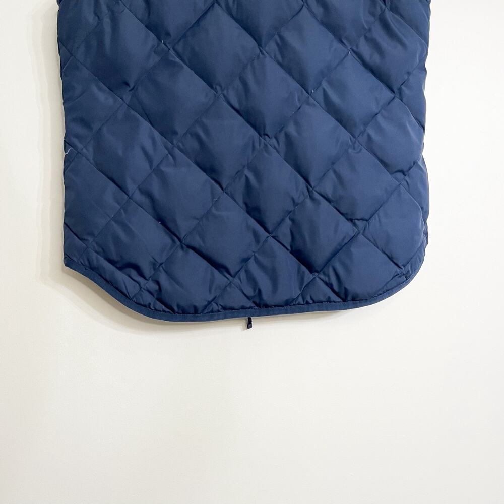 J Crew Women's Quilted Down Vest Sz S Navy Blue Full Zip Pockets Basic Outdoor - Picture 7 of 11